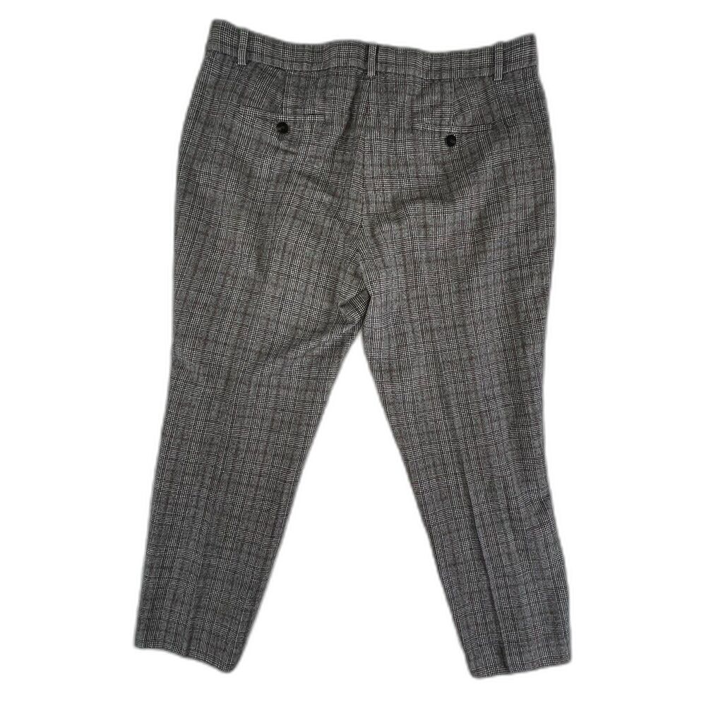 Theory Treeca 2 Maple Traceable Wool Pants 14 Gray Plaid Tapered Crop Trousers - Picture 11 of 14